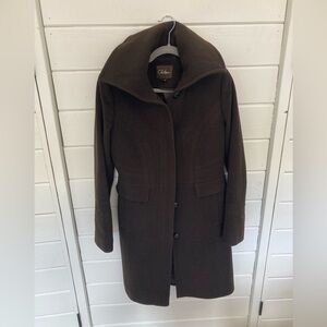 Cole Haan chocolate brown wool princess coat
